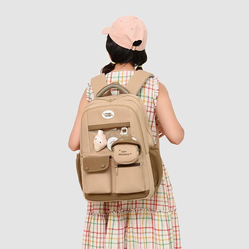 Sweet Backpack Female Junior High School Student Bar Large Capacity Schoolbag High Value Student Backpack Female