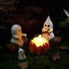 Halloween Ghost Candles Bonfire Party Resin Statue Ornaments Cute Decoration Ghost Outdoor Indoor Home Holiday Party Accessories