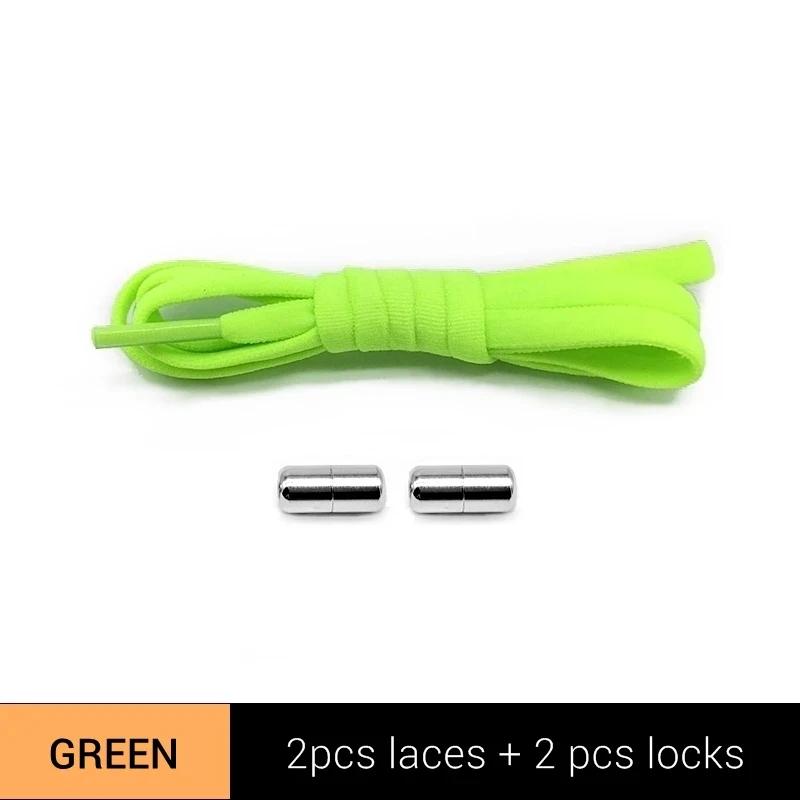 New Version Elastic No Tie Shoelaces Metal Lock Shoe Laces for Kids Adult Sneakers Quick Shoelaces Semicircle Shoestrings