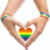ONPRESS 500Pcs Gay Pride Stickers Rolls Self-Adhesive LGBTQIA+ Support for Parades Rainbow Heart Stickers Pride Month Events Festival Party