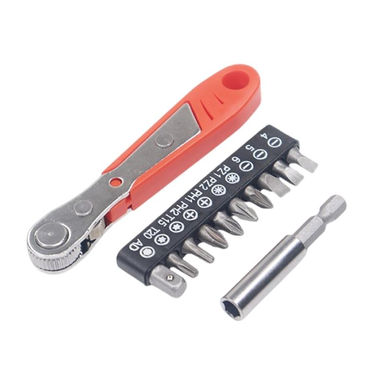 Compact 36 Tooth Ratchet Screwdriver Set with Magnetic Tip Ideal for Home DIY and Professional Repair Tasks