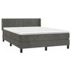 3131082 vidaXL Divan Bed and Mattress Dark Grey 140x200cm Velvet