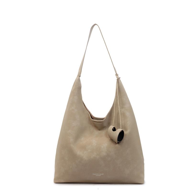 

Large capacity tote bag lazy wind bag large capacity women s niche retro underarm shoulder commuter bag хаки