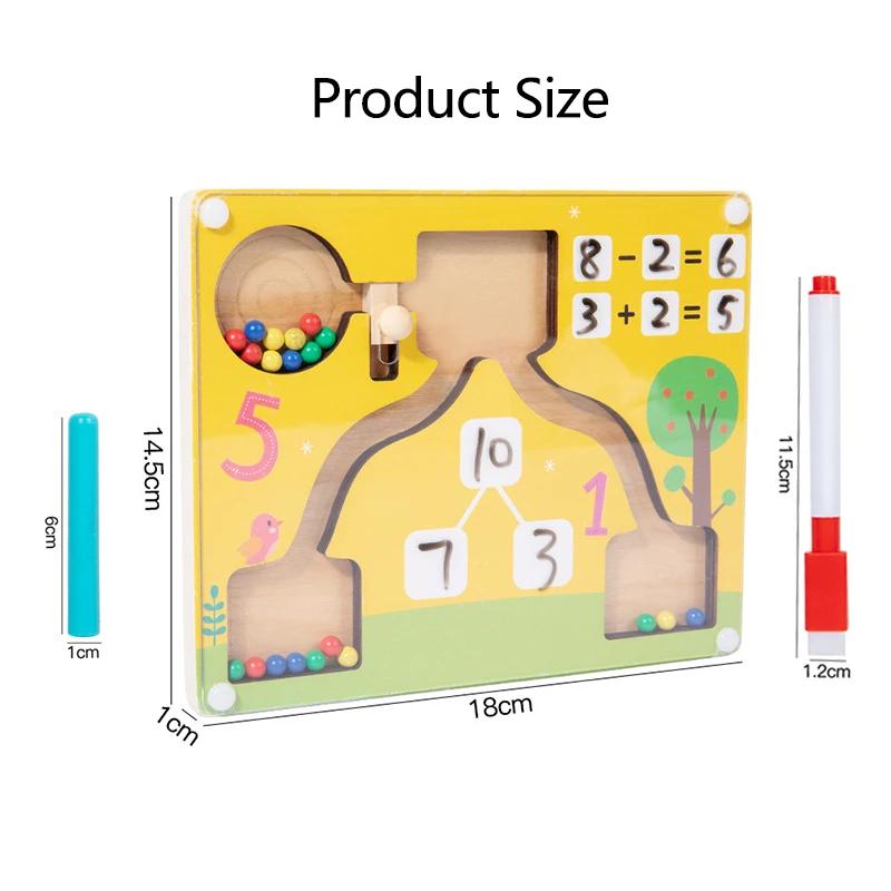 Magnetická aritmetika Matematické hry Montessori Farnost Dřevěná hračka Barva Poznávání Předškolní počítání Učení Děti Vzdělávací hračka
