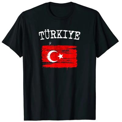 Turkey Vintage Turkiye Flag T Shirt. Short Sleeve 100% Cotton Casual T-shirts Loose Top Size S-3XL - Men's Summer Cotton Grap...