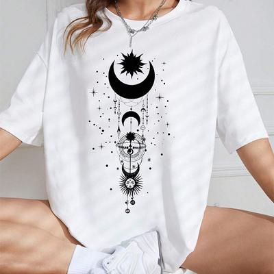 Tricou cu mâneci scurte, casual, amuzant, cu gâtul O, tricou cu mâneci scurte, tricou pentru femeie de vară