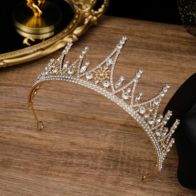 Couronne de Mariée Couronne en Alliage Princesse Style Coréen Déesse Bandeau en Cristal Bandeau Accessoires pour Cheveux