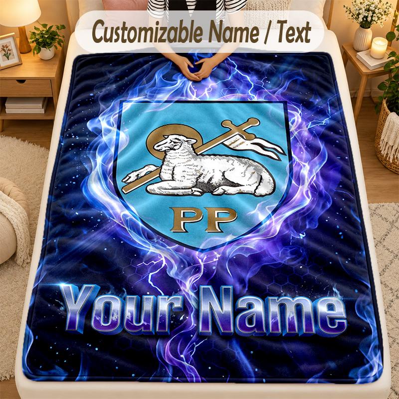 Flannel BlanketPreston North End Custom Name Text Personalized Soft Warm Throw Blanket Home Decor Gift