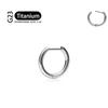 G23 Titanium Piercing 16G/18G 8/10/12mm Nose Ring D Shape Segment Ring Clicke Cartilage Tragus Helix Lip Piercing Body Jewelry