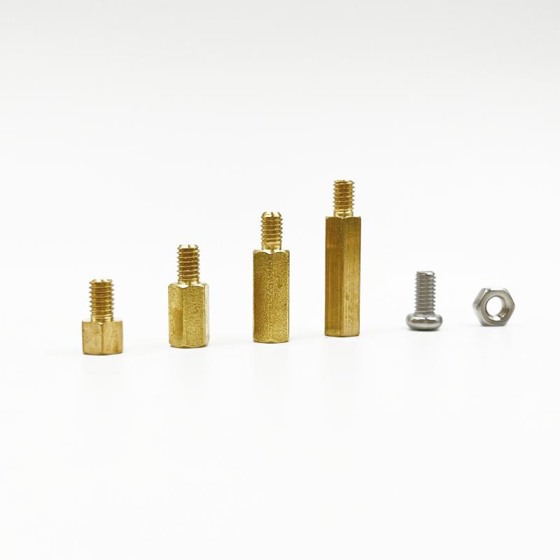 Male Female Hex Brass Standoff Spacer Kit M2M2.5 M3 M4 Brass Round Standoff with 304 Screw and Hex Nut pcb motherboard standoff
