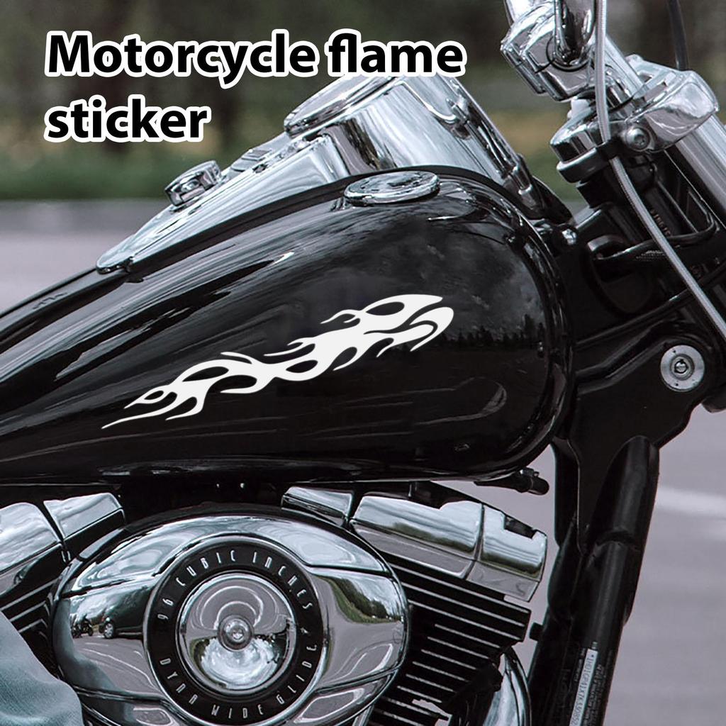 1 Pair Reflective Flame Motorcycles Stickers, Waterproof Self-Adhesive Decals For Trucks Cars, Outdoor Safety Vehicle Decals
