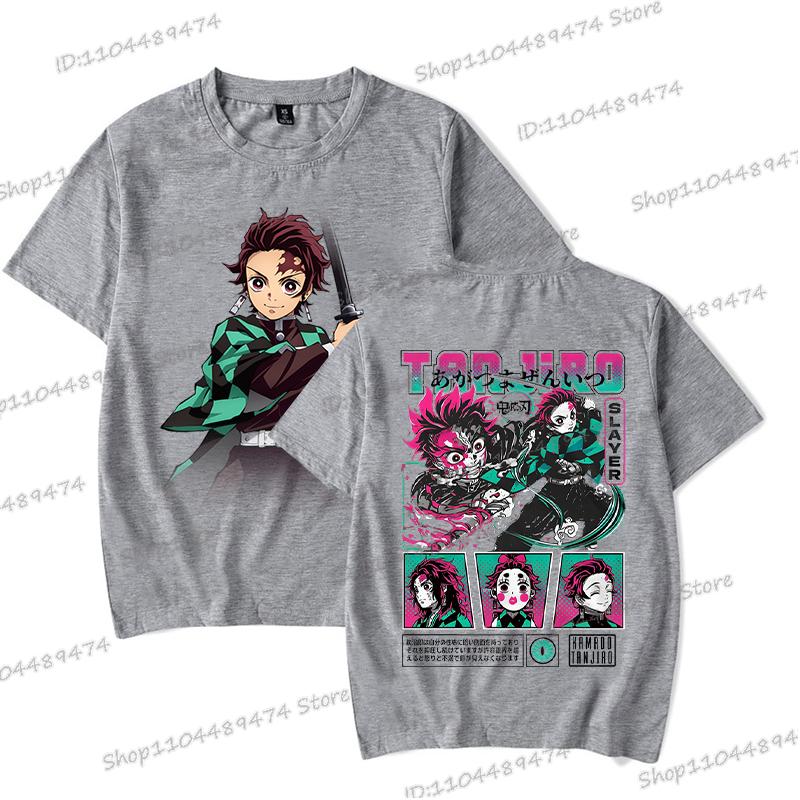 Japanisches Anime Kimetsu No Yaiba T-Shirt Tanjiro Kamado Grafik Herrenbekleidung Vintage Hip Hop Kurzarm Unisex T-Shirts Geschenke