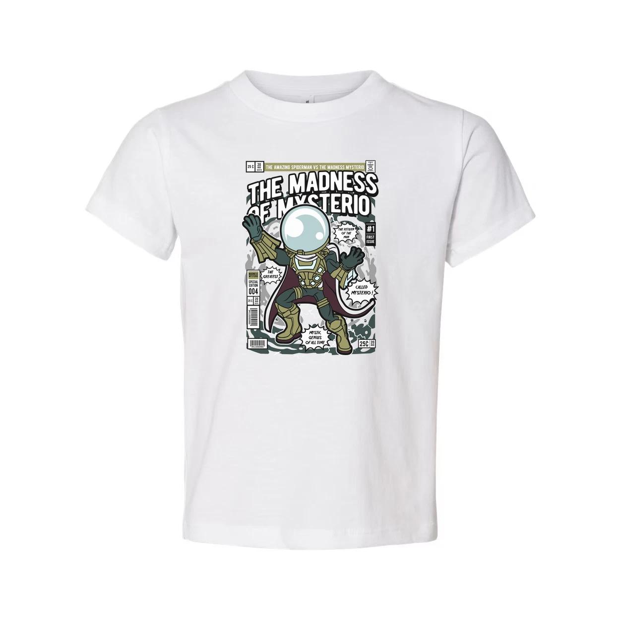 

Unisex Graphic Tee With The Madness Of Mysterio Comic Cover Artwork In Retro Sty L
