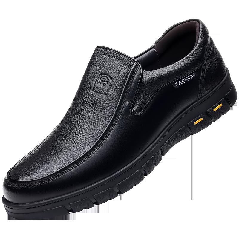 Sandals Men'S Leather Breathable Hollow Business Casual Men'S Leather Shoes Soft Sole Non-Slip Hole Men'S Shoes