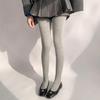 Women Solid Color Thicken Cotton Pantyhose Ribbed Knit Striped Sweater Tights