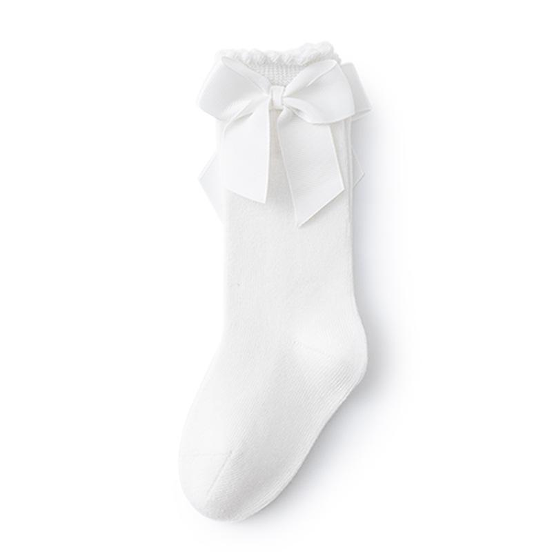 Children's Calf Socks Spring Summer New Solid Color Children's Socks Bowknot Candy Color Princess Socks