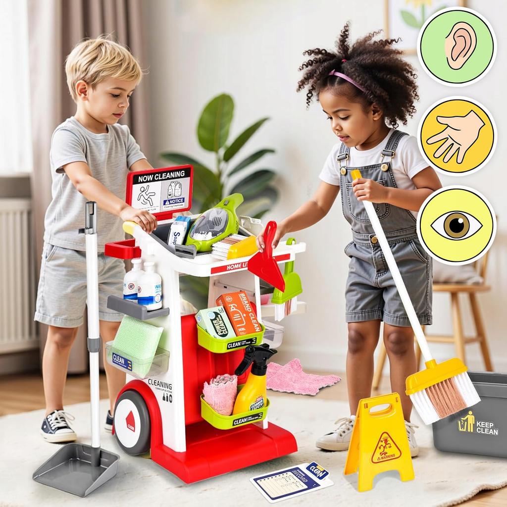 [PACZB] Cleaning Trolley, Battery-Powered Vacuum Cleaner + Accessories, 22 pcs. Z3137