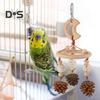 Colorful Hanging Parrot Bird Toy Training Biting Chewing Accessory Handmade Natural Wood Bird Swing Hanging Wind Chime for Parrot