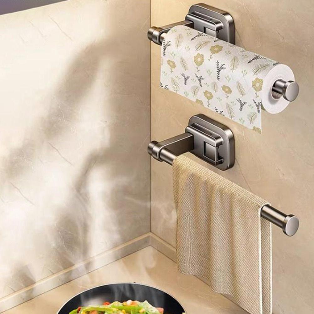 Wall Mounted Cling Film Storage Rack Easy Install Roll Paper Holder  Cabinet