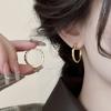 2026 Autumn and Winter Cool Style Plain Ring Earrings