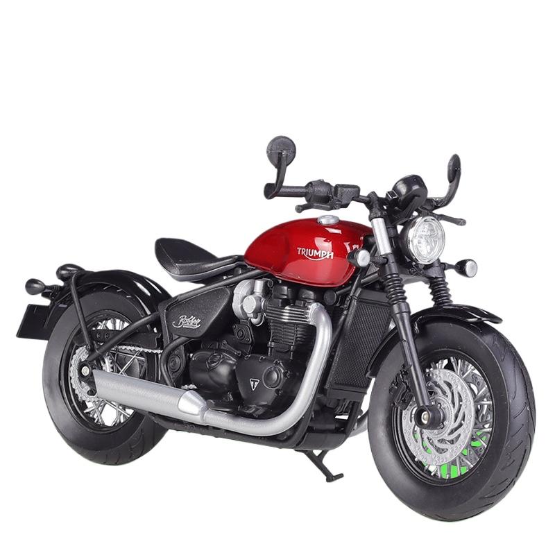 Welly Modello di Moto Miniatura in Lega Triumph Bonneville Bobber Scala 1/12 Giocattolo Simulazione Metallo Diecast Giocattolo per Bambini Moto Regalo
