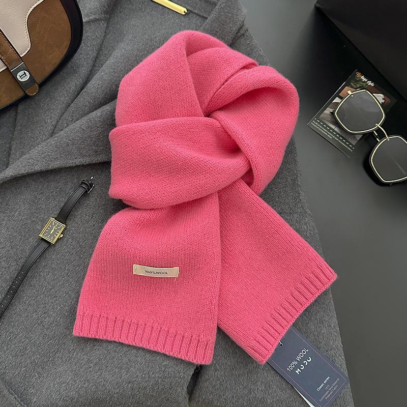 18-color scarf women's winter high-end soft waxy season warm thickened knitted wool couple scarf Korean