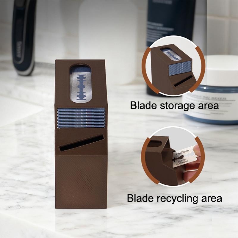 3D tisk Mini pouzdro na likvidaci žiletek Recyklační boxy na žiletky Odpadkový koš Sběrač odpadu Organizér Holičské potřeby