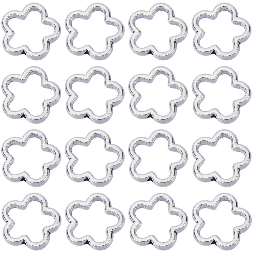 

100 шт. Рамки з намистин зі сплаву З’єднувач 15 мм З’єднувач для кільця DIY Розпірні намистини Сережки Браслети Намисто срібний