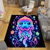 1pc Colorful jellyfish Design Area Rug - Soft, Anti-Slip, and Durable Gaming Room Decor for Bedroom
