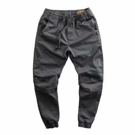 Herr Japansk Retro Bomull Distressed Lös Rak Dragsko Overaller