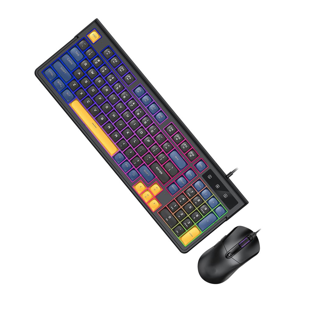 Gaming Keyboard and Mouse Combo with RGB Backlit 19 Key Anti Ghosting Compact Layout