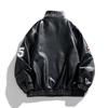 Primavera e Autunno Abbigliamento da Motociclista Uomo Marca di Moda Giacca in Pelle PU Giacca Sottile Cappotto alla Moda Ricamo