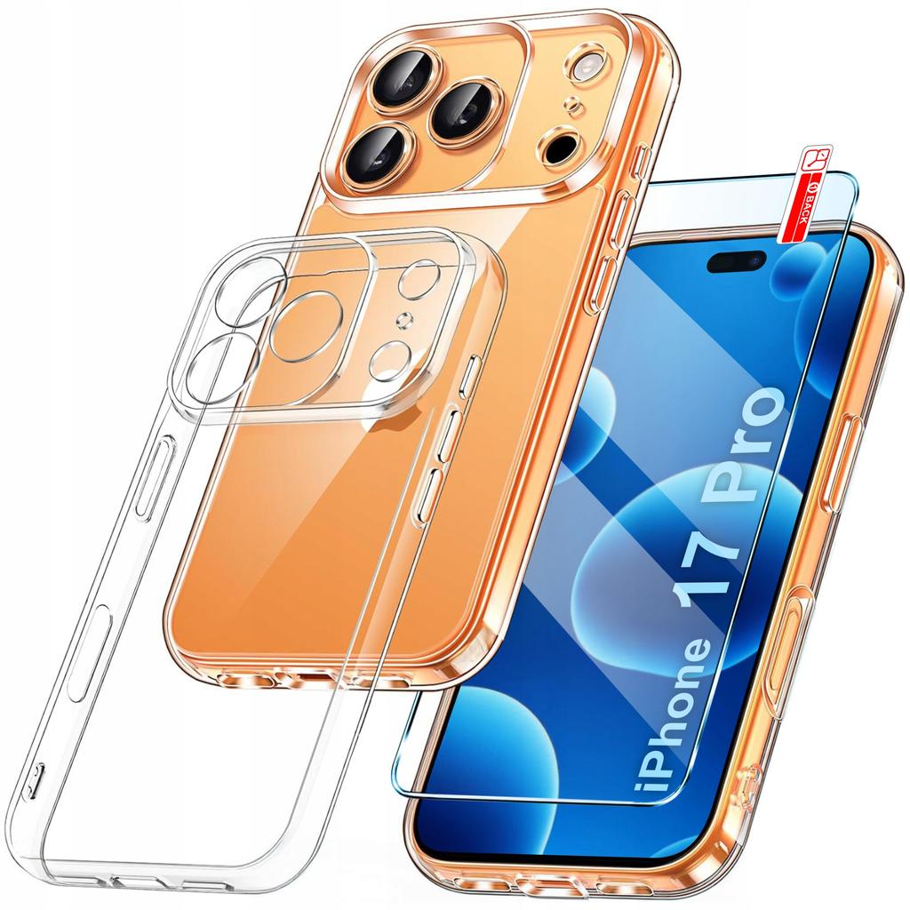SLIM Case for iPhone 17 Pro CLEAR CASE REINFORCED BACK + GLASS