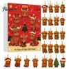 Decorative Acrylic Charms Highland Cow Christmas Advent Calendar with 24 Ornaments, Festive Countdown Unique Decorations Box for Holiday Tree Hanging