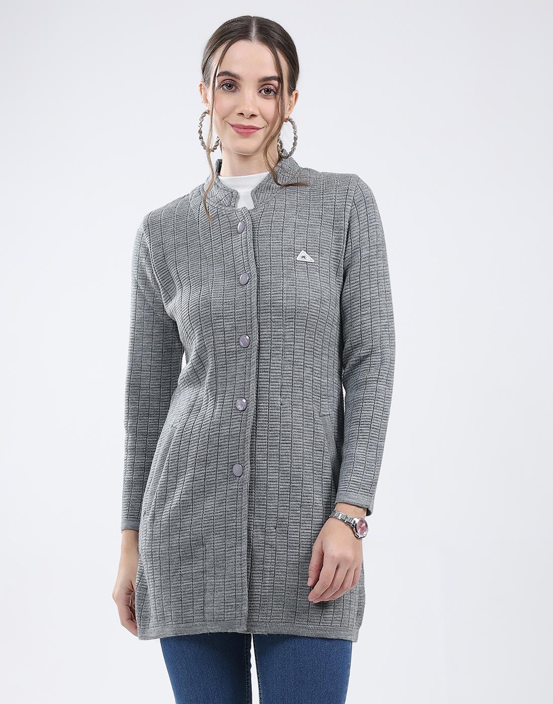 

Monte Carlo Women s Band Neck Full Sleeve Knitted Coat 3XL