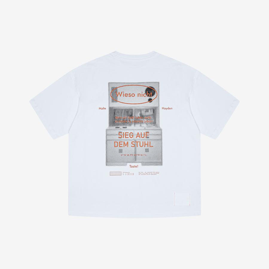 SIEG Cotton Oversized Lettering Short Sleeve T-Shirt White (Piibd8106)
