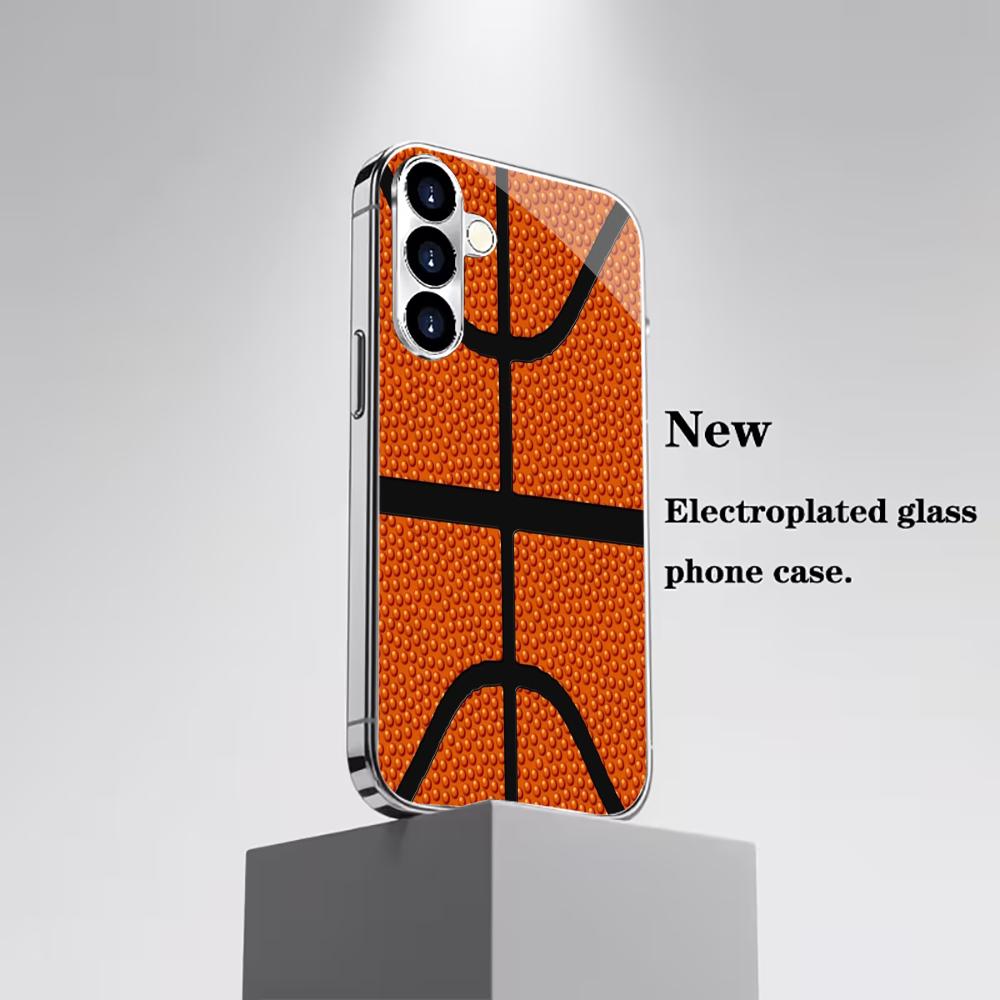 

Basketball Atmosphere Simplicity Highend Electroplating Glass PhoneCase for Samsung Galaxy S26 S25 S24 S23 S22 S21 FE,Ultra,Plus GalaxyS25