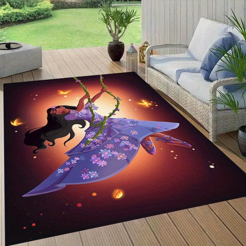 1pc Encanto Pattern Area Rug Soft Flannel Floor Mat for Living Room,Office,Bedroom and Carpet,Sofa Coffee Table Floor Mat