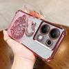 KEYSION Shockproof Plating Phone Case for Redmi Note 13 Pro 4G 13 5G Glitter Jewelled Swan Kickstand Cover for POCO X6 Pro M6 Pro