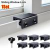 1Pcs Adjustable Sliding Window Lock Aluminum Alloy No-Drill Install Window Stoppers with Key Wrench Anti-theft Limiter