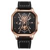Fashion Square Big Dial Men Watches Luxury Leather Strap Sport Quartz Watch Casual Man Wristwatch Clock Gifts Montre Homme