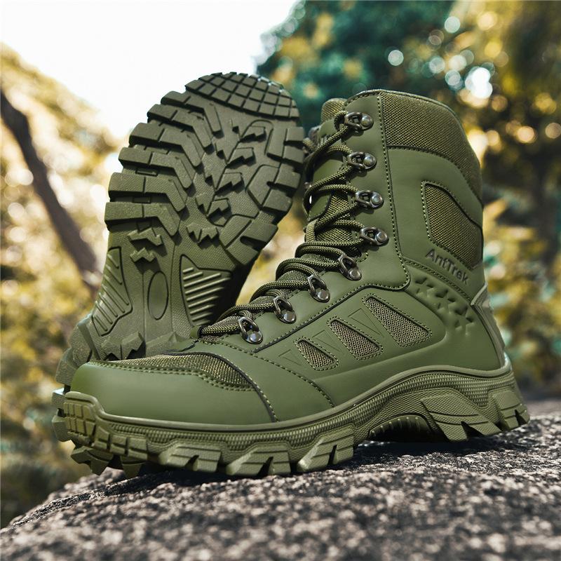Popular direct sales new off-road training hiking combat comfortable wear-resistant thick-soled military boots hiking shoes