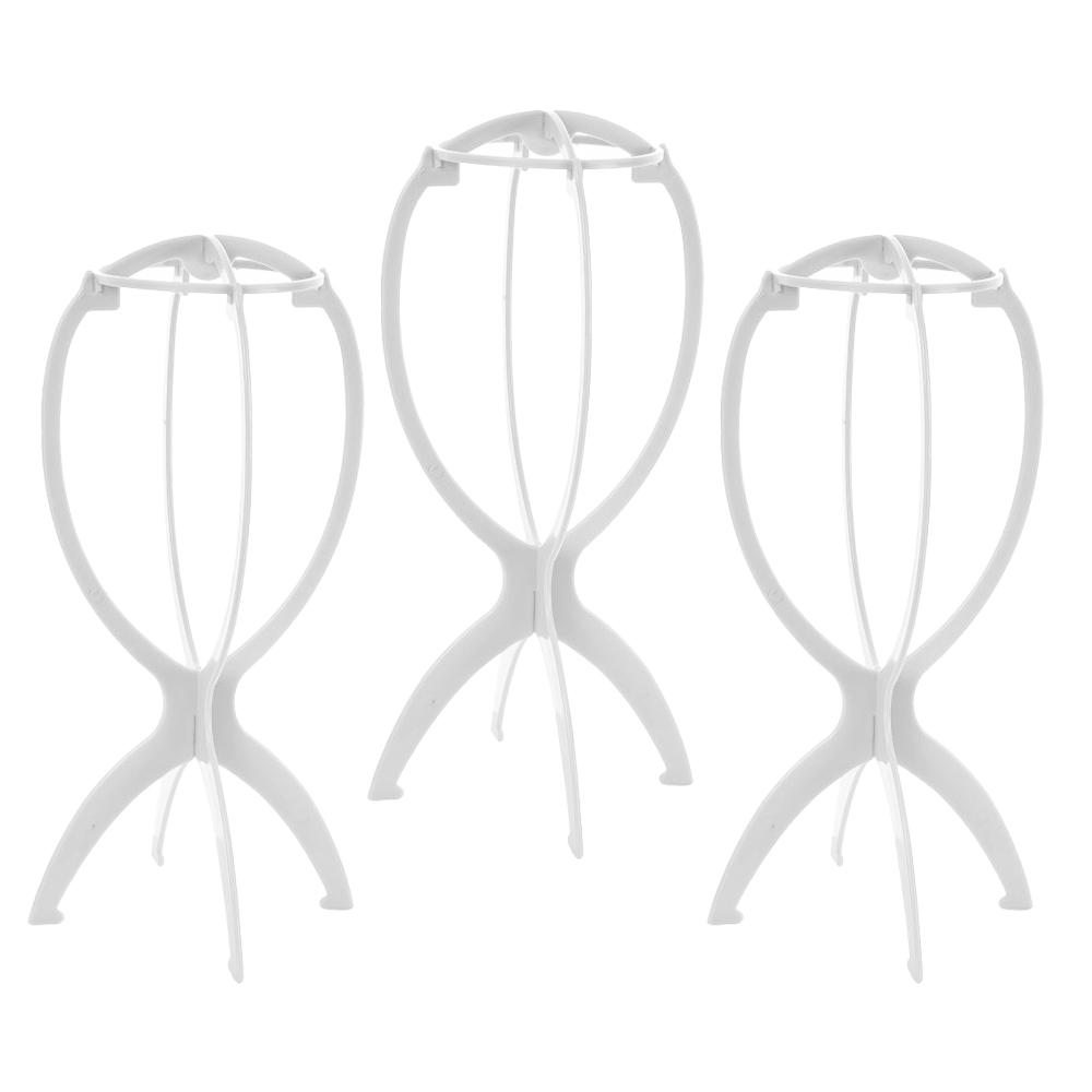 3pcs Stable Wig Stand Collapsible Hairpiece Holder For All Wigs and Hats Display Styling Tool for Haircut Training and Home Use