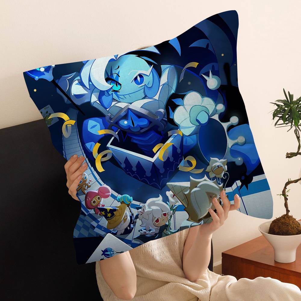 C-Cookie R-Run K-Kingdom Pillow Covers Cartoon Sofa Decorative Home Double-Sided Printing Short Plush Cute Cushion Cover