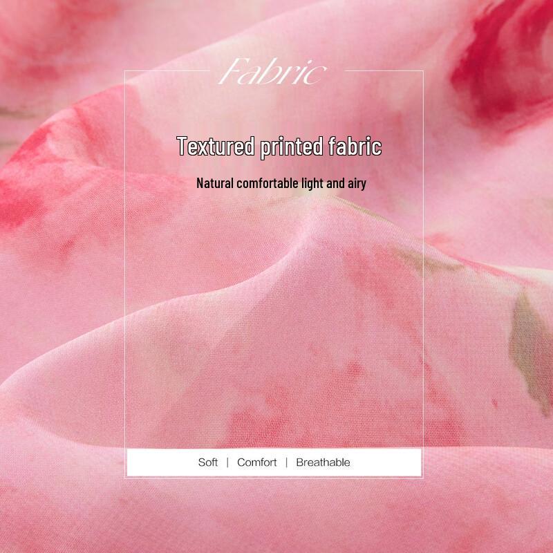 Demana Gentle Rose Chiffon Print Dress