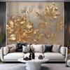 3d Wallpaper Modern Light Luxury 3d Golden Flower Art Mural Living Room Bedroom Sofa Home Decor Wall Murals