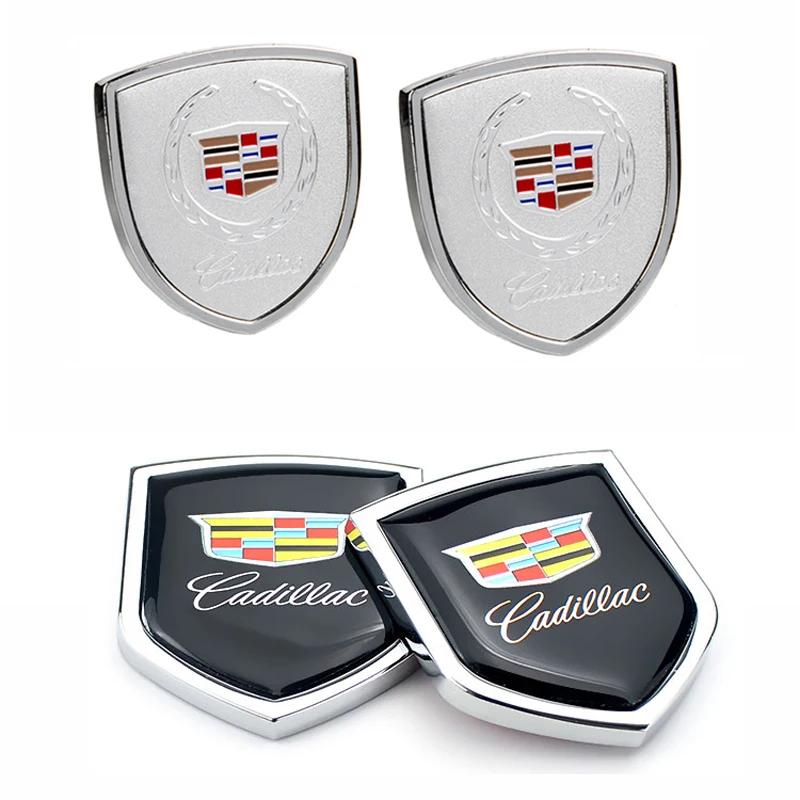 2pcs Alloy Car Window Stickers Fender Side Emblem for Cadillac Escalade CT4 BLS ATS CTS DTS XLR XTS Deville Seville XT5 CT5