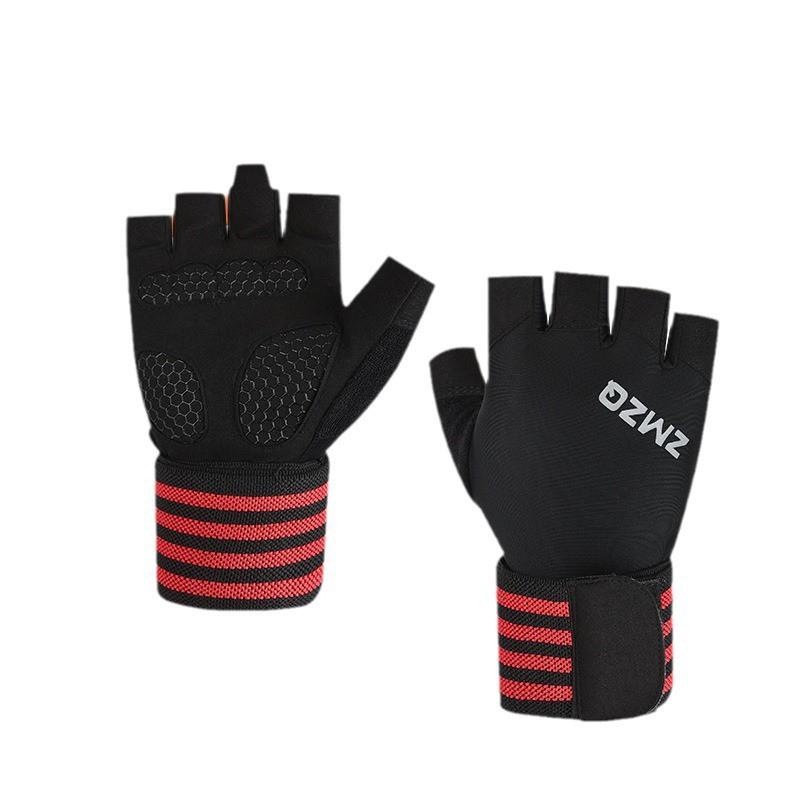 Gym Workout Gloves Half-Finger With Wrist Support Anti-Slip Durable Men Women Fitness Training