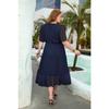 Taglie Forti Tinta Unita Casual Vacanza Eleganti Abiti Midi