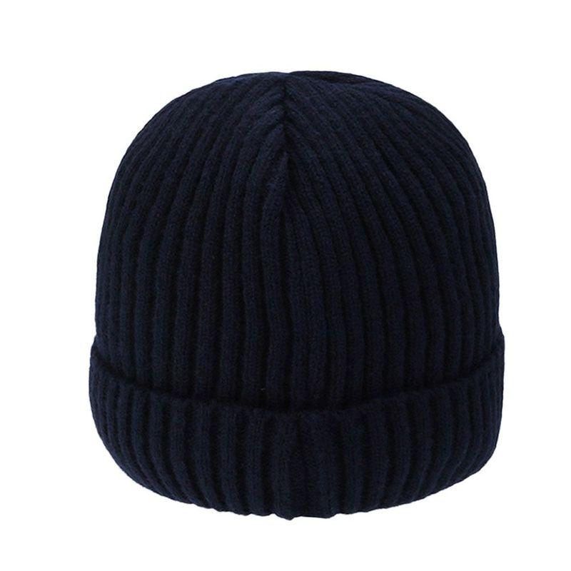 Winter Soft Knitted Hat Windproof Fleece-Lined Ear Protection Cap Thick Warm Beanies Hat Outdoor